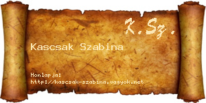 Kascsak Szabina névjegykártya